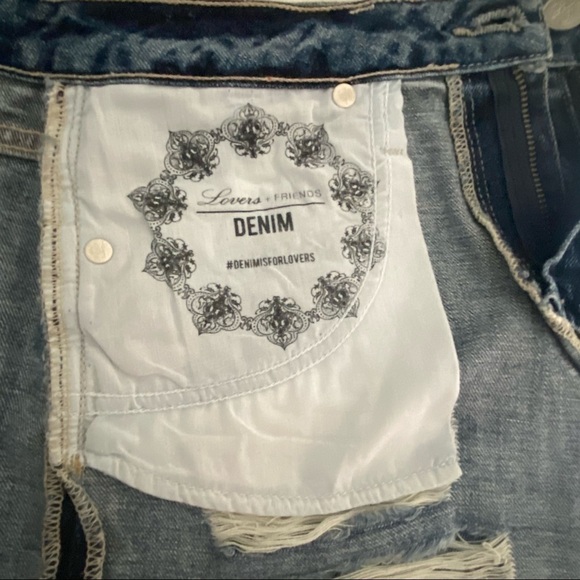 Lovers+Friends Distressed Mini Denim Skirt 24 NWOT - Picture 7 of 12